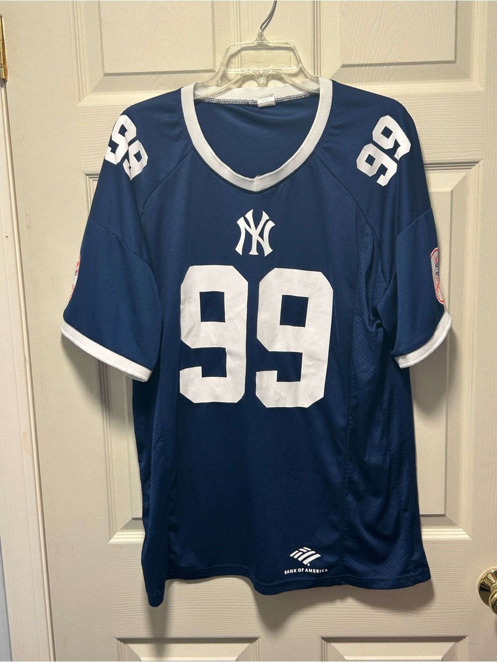 New York Yankees #99 Aaron Judge Football Jersey 8/30/2024 SGA Size XL Blue